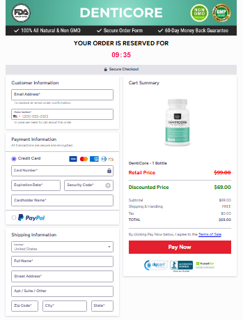 Denticore Secured Checkout Form